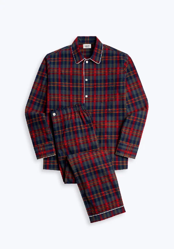 Don't Delay Henry Pajama Set in Berry Plaid Flannel