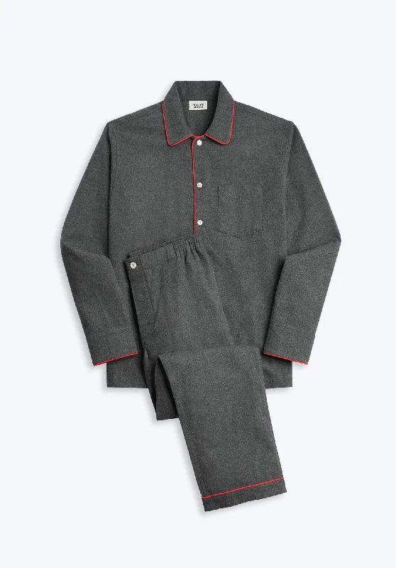 Act Fast Henry Pajama Set in Charcoal Grey Flannel