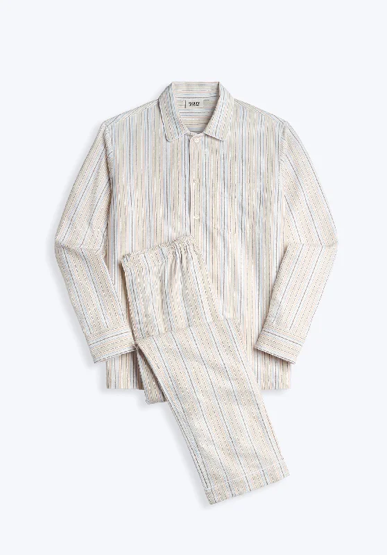 Stock Clearance Henry Pajama Set in Twill Stripe