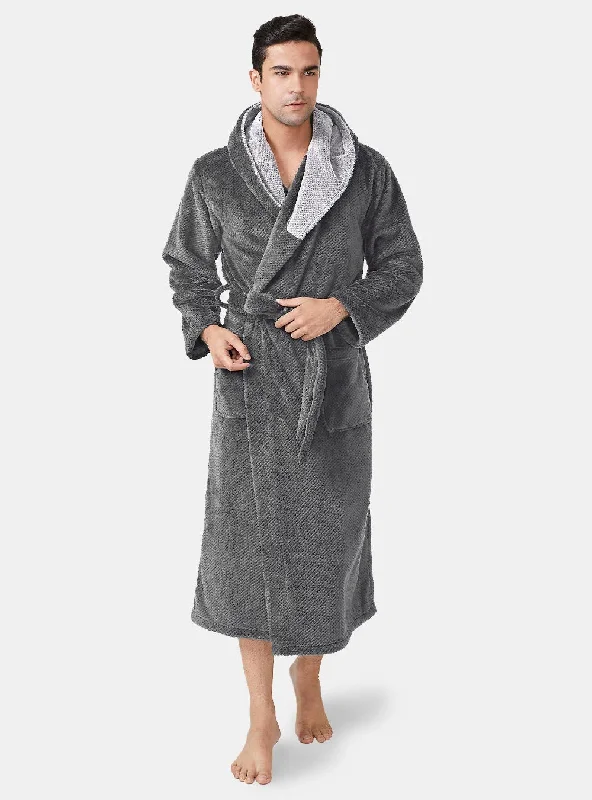 Mega Sale Hooded Robe Soft Coral Fleece Bathrobe