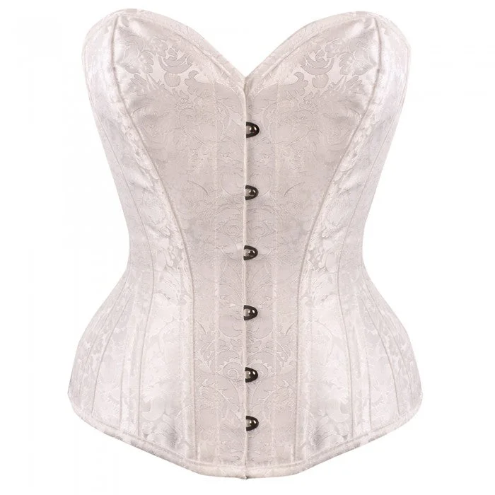 Jace White Brocade Bridal Overbust Corset