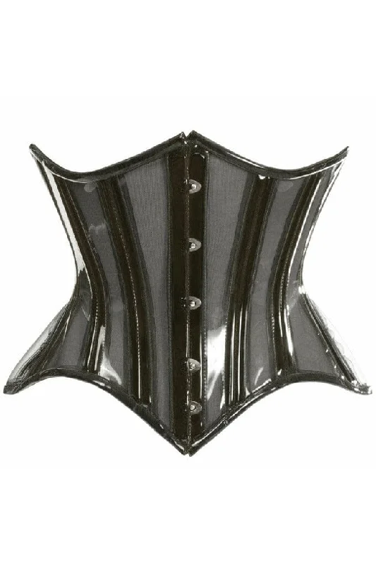 Lavish Black Clear Curvy Underbust Waist Cincher Corset