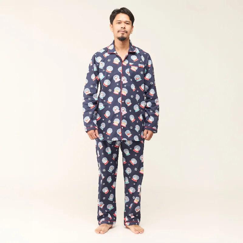 Low Cost Men Snowglobes Pajama Set