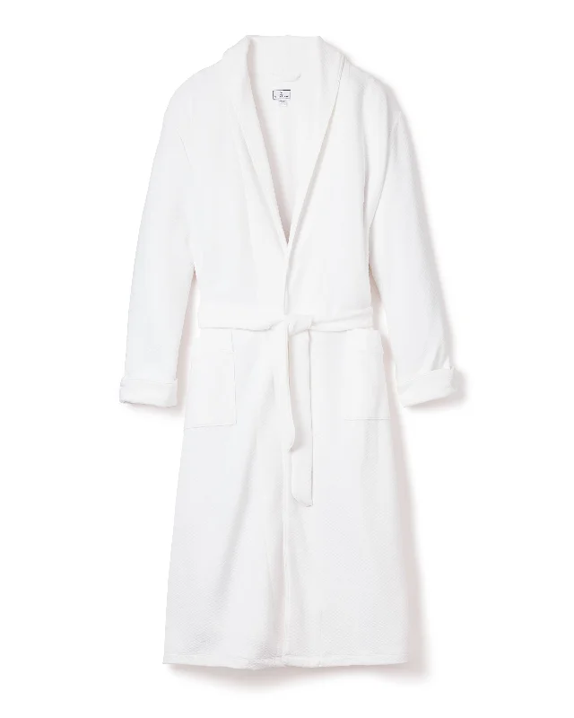 Now Available Men's Pima Jacquard Robe in White