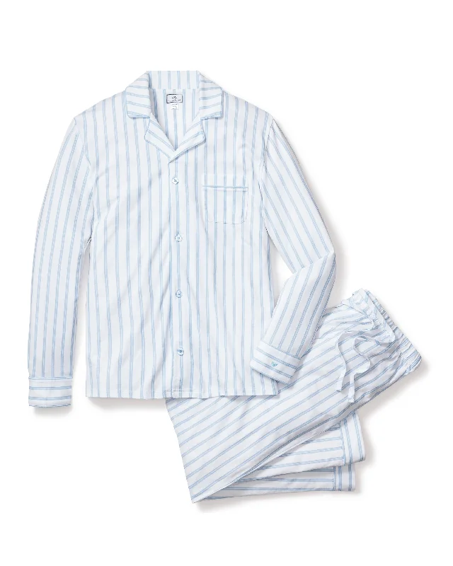Best Choice Men's Pima Pajama Set in Periwinkle Stripe