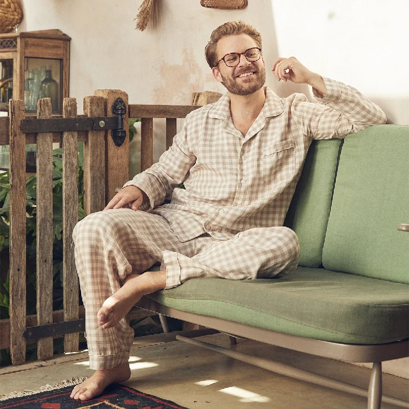 Crazy Savings Men's Mushroom Gingham Pajama Set