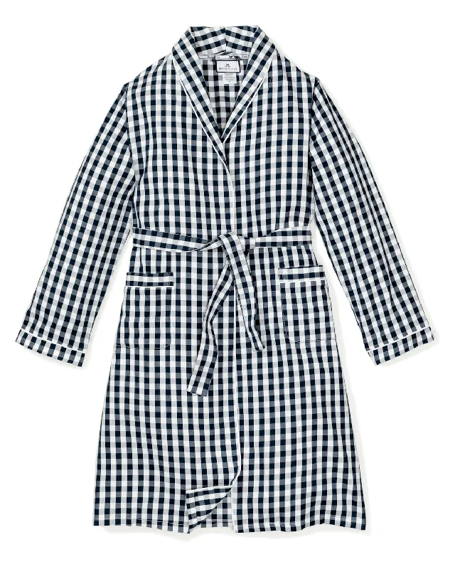 Weekend Deals That Dazzle Men's Flannel Robe in Navy Gingham