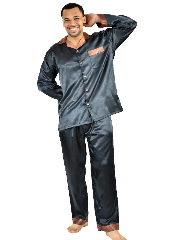 Reduced Rates Men's Pajama Set / Pajamas / Pyjamas / PJs, Satin, Contrast Trim