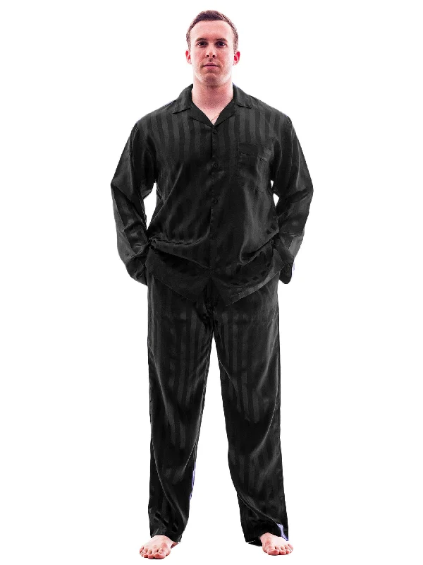 Unmissable Offer Men's Pajama Set / Pajamas / Pyjamas / PJs, Satin, Striped