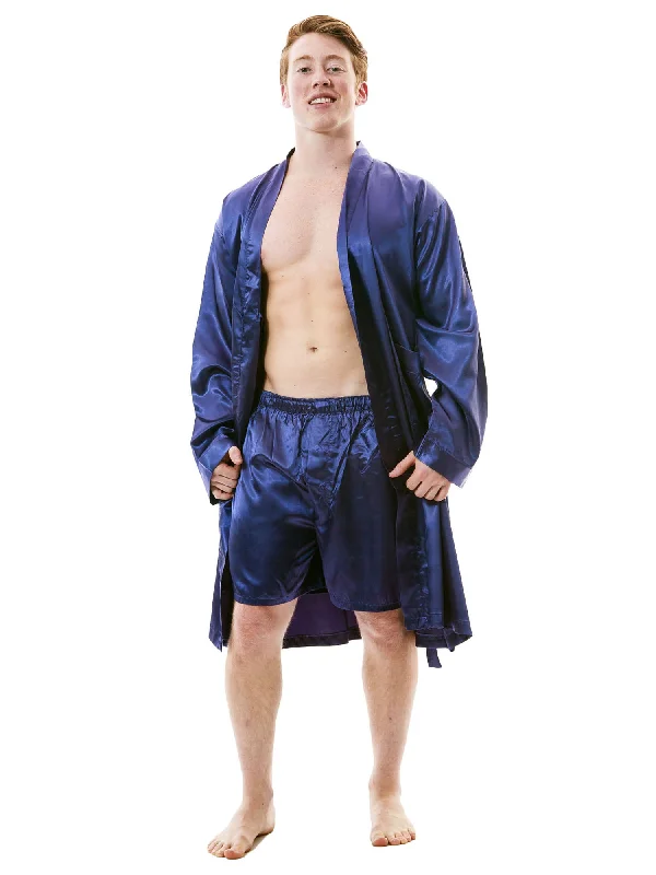 Unbeatable Prices Men's Robe and Shorts / Boxers Set, Satin