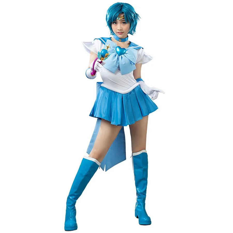 Sailor Super S Film Sailor Mercury Ami Mizuno Cosplay Costume mp001402