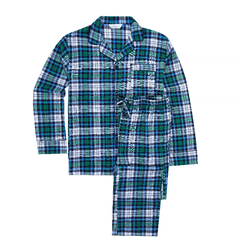 Sale Alert Mens 100% Cotton Flannel Pajama Set with Pant Pockets & Drawstring
