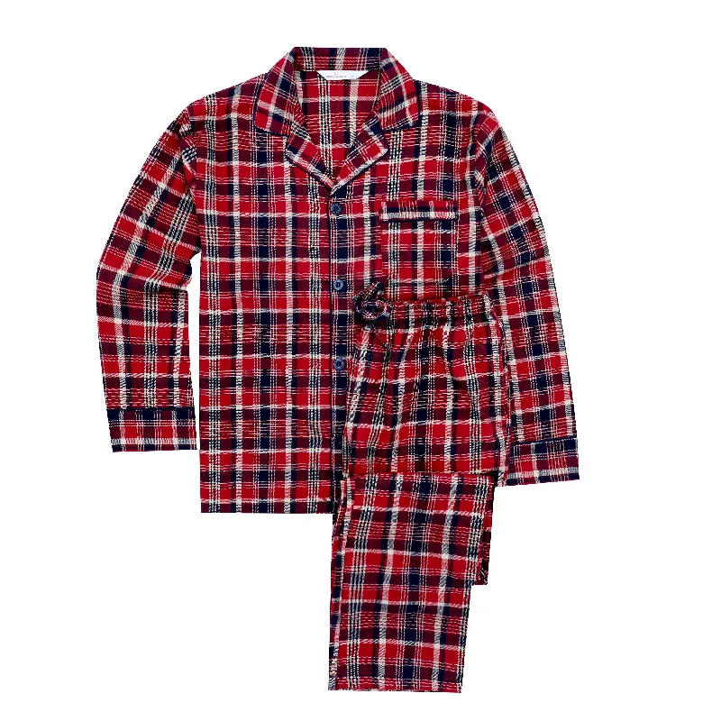 Now Available Mens 100% Cotton Flannel Pajama Set with Pant Pockets & Drawstring