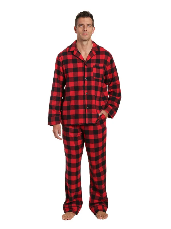Weekend Savings Bonanza Men's Flannel Pajama Set - Buffalo Plaid Red-Black