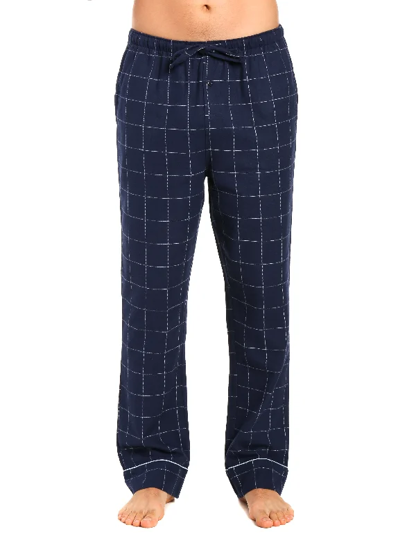 Weekend Bargains to Love Mens Gingham 100% Cotton Flannel Lounge Pants - Windowpane Checks - Navy Weekend Bargains to Love Mens Gingham 100% Cotton Flannel Lounge Pants - Windowpane Checks - Navy