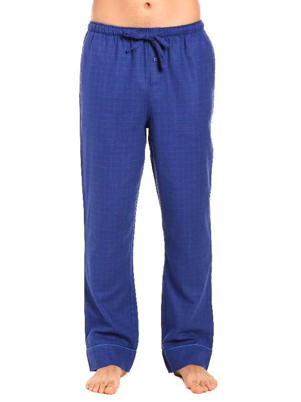 Weekend Shopping Bliss Mens Gingham 100% Cotton Flannel Lounge Pants - Windowpane Checks - Navy Blue Weekend Shopping Bliss Mens Gingham 100% Cotton Flannel Lounge Pants - Windowpane Checks - Navy Blue