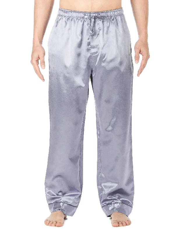 Exclusive Weekend Offers Inside Men's Premium Satin Sleep/Lounge Pants - Solid Light Blue