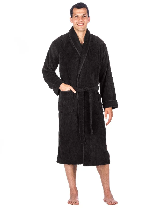 Price Drop Men's Premium Coral Fleece Plush Spa/Bath Robe - Iron