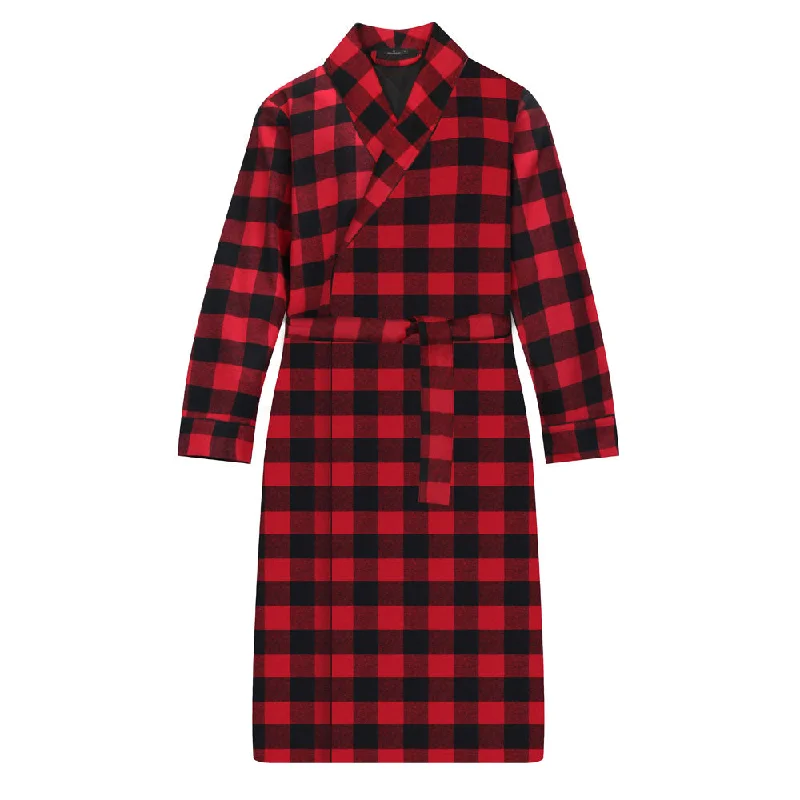 Shop Now Men's Premium Flannel Robe - Buffalo Plaid Red-Black