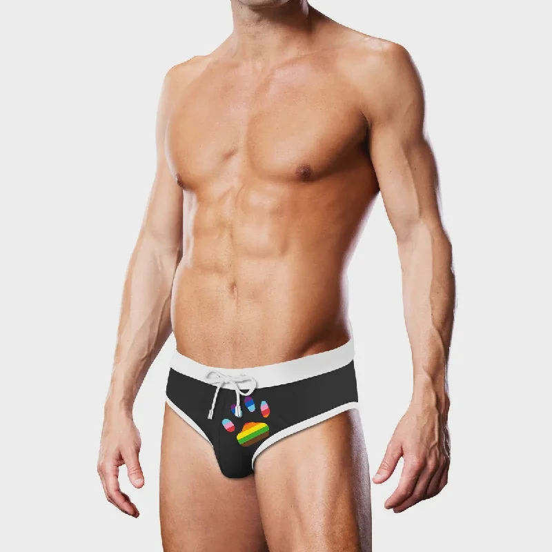 Oversized Paw Print Swim Brief