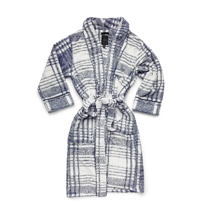 Best Seller Plush Jumbo Plaid Robe in Navy