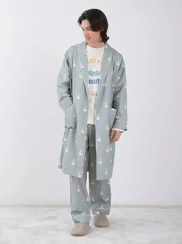 Act Fast Sleeping Bear Pattern Lounge Robes