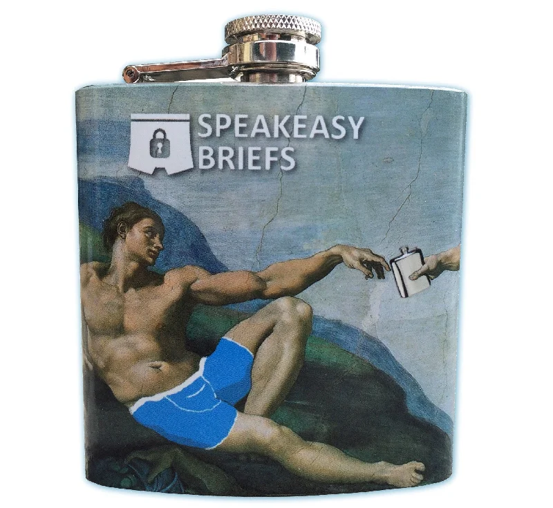 Stainless Steel 6 oz Parody Art Flask