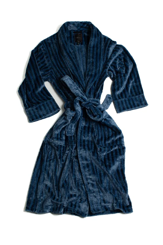 Hurry In Striped Broken Chevron Bluesy Robe