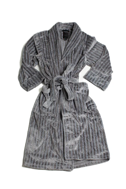 Super Deal Striped Broken Chevron Slate Robe