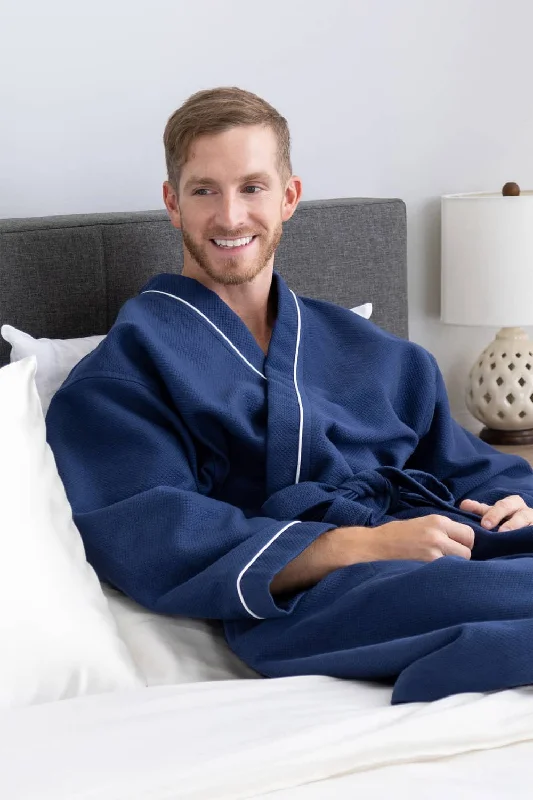 Midnight Madness Texere Men's Modal Kimono Bathrobe with Quilted Design