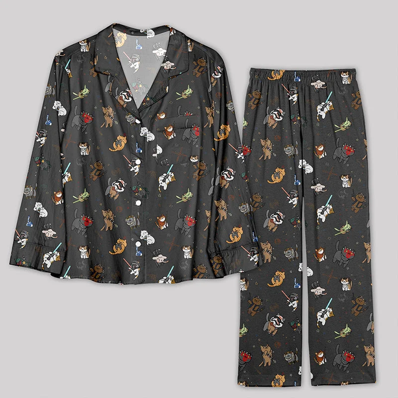Shop Now Tie The Fighter Cat Funny Pajamas Set
