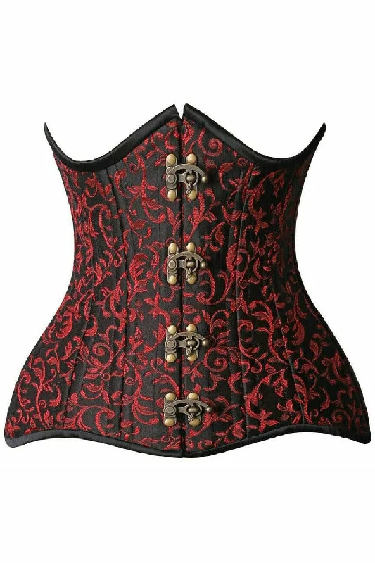 Top Drawer CURVY Brocade Double Steel Boned Under Bust Corset