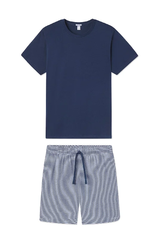 Savings Soar This Weekend Men's Pima Sleep Shorts Set in True Navy
