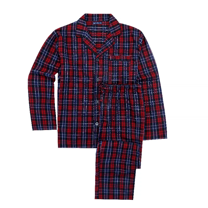 Weekend Specials Just for You Mens Pajamas Set - 100% Cotton Flannel Pajamas for Men - Plaid Navy-Blue-White Weekend Specials Just for You Mens Pajamas Set - 100% Cotton Flannel Pajamas for Men - Plaid Navy-Blue-White