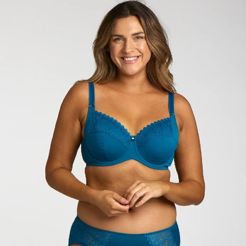 Willow Lace Full Cup Bra - Teal Blue