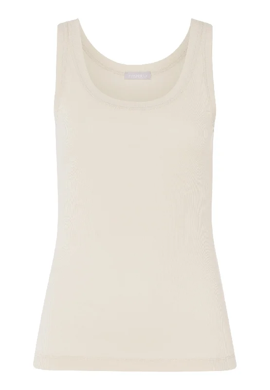 Today's Deal Sleep And Lounge Ribbed Cotton Tank Top | Warm Sand 77751-1200