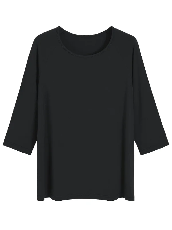Weekend Offers That Delight Women's Viscose Pajama Tops Crewneck 3/4 Sleeves Sleep Tee Weekend Offers That Delight Women's Viscose Pajama Tops Crewneck 3/4 Sleeves Sleep Tee