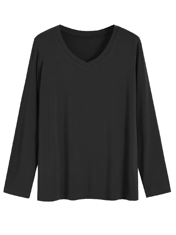 Weekend Savings Sensation Women's Viscose Long Sleeve Sleep T-Shirt V Neck Pajama Top S-3X Weekend Savings Sensation Women's Viscose Long Sleeve Sleep T-Shirt V Neck Pajama Top S-3X
