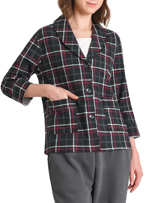 Weekend Savings Spree Women's 3/4 Sleeve Cotton Flannel Bed Jacket