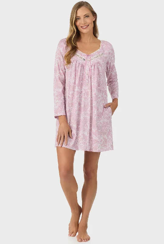 Weekend Offers That Dazzle Ballet Pink Paisley Long Sleeve Nightgown