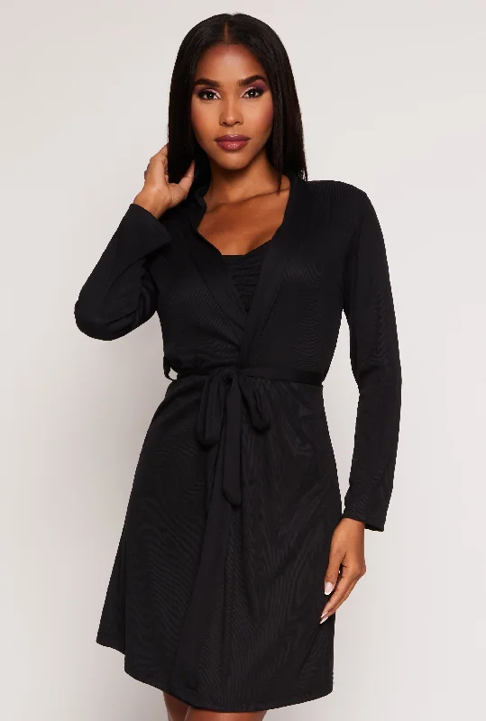 Epic Value Pajama Crop Top and Shorts with Robe Set