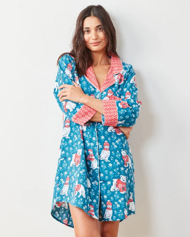 Special Buy Bundled Up - Flannel Sleep Shirt - Navy