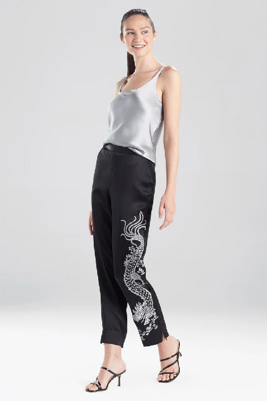 Hot Buy Chinoiserie Embroidery Silk Pants