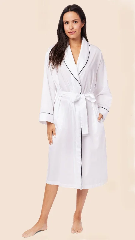 Reduced Rates Classic Luxe Pima Shawl Collar Robe - White