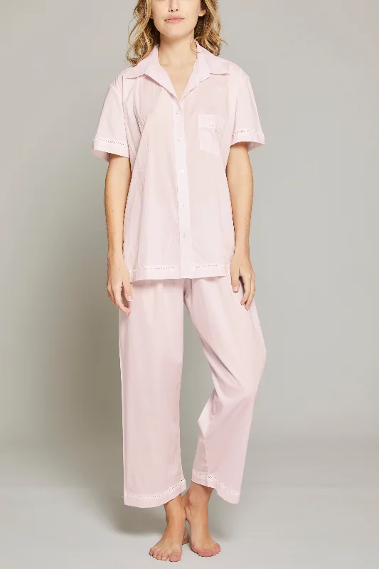 Crazy Savings Short Sleeve Crop Pant PJ Set - Pink