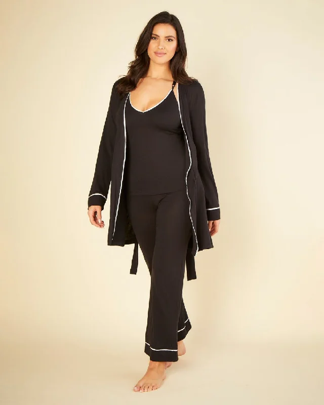 Weekend Bargains to Savor Bella Curvy Racerback Cami, Pant & Robe Set