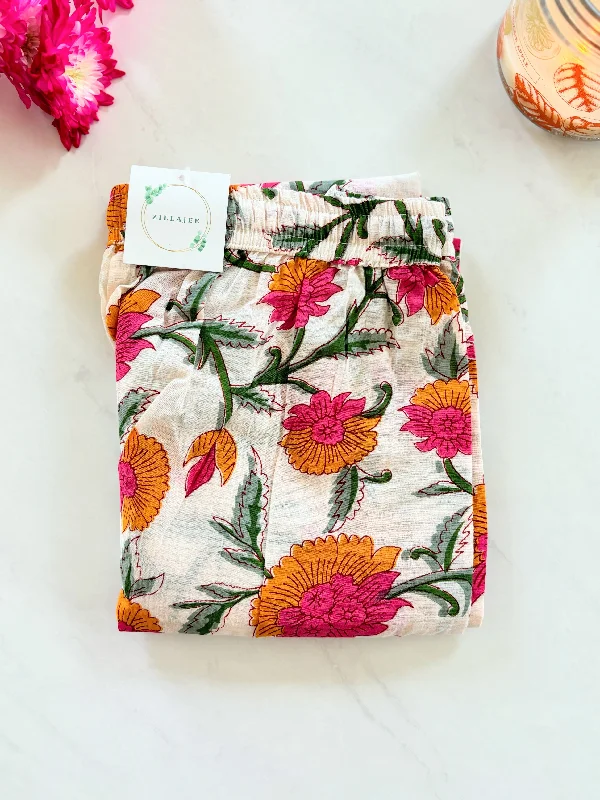 Early Bird Cotton Pajama Pants Women - Floral Whispers