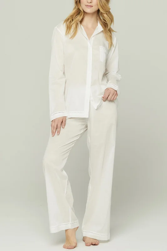 Weekend Savings Spectacle Classic Style Pajama Set - White