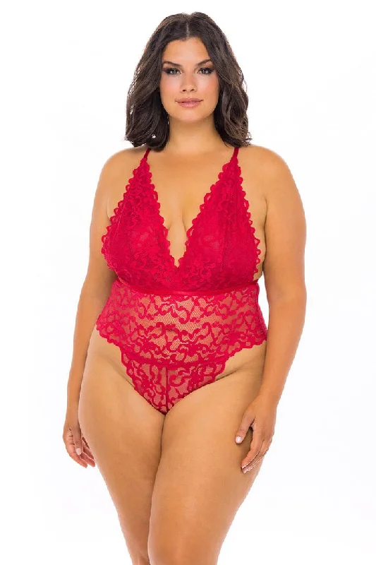 Curvy Jeana All Over Lace Teddy