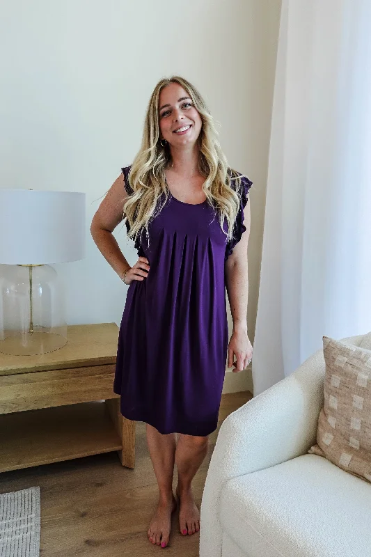 Weekend Specials to Delight 💜 Dress Flutter Bamboo Blackberry 💜